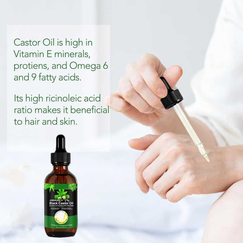 Jamaican Black Castor Oil in Glass Bottles, Body Massage Oil, Hair Growth, Eyebrow Care, Skin Care,