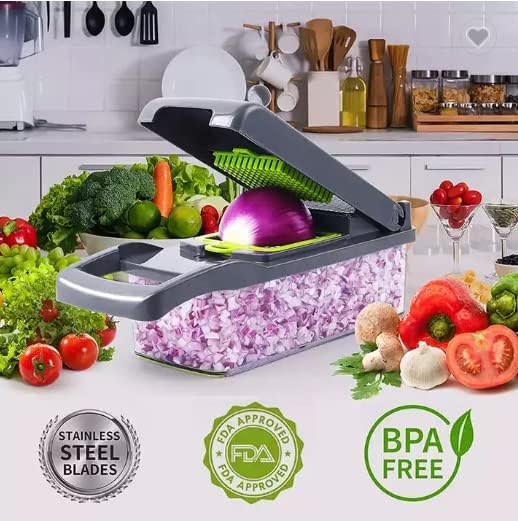 Chopper Pro 12 in 1 Food Dicer Onion Veggie Chopper Mandoline Slicer Multifunctional Vegetable Cutter