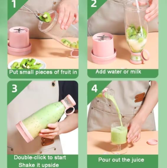 6 Stainless Steel Blades for blending Milkshakes, Smoothies and Juices - USB rechargeable