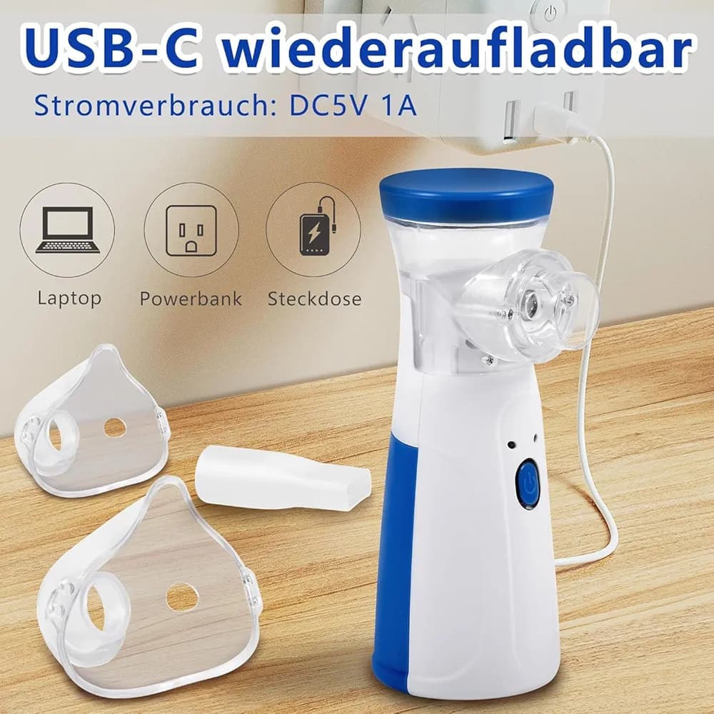 Mini Mesh Nebulizer Machine For kids and adults - Soundless Nebulizer for Effective Treatment - Handheld Rechargeable Portable Machine