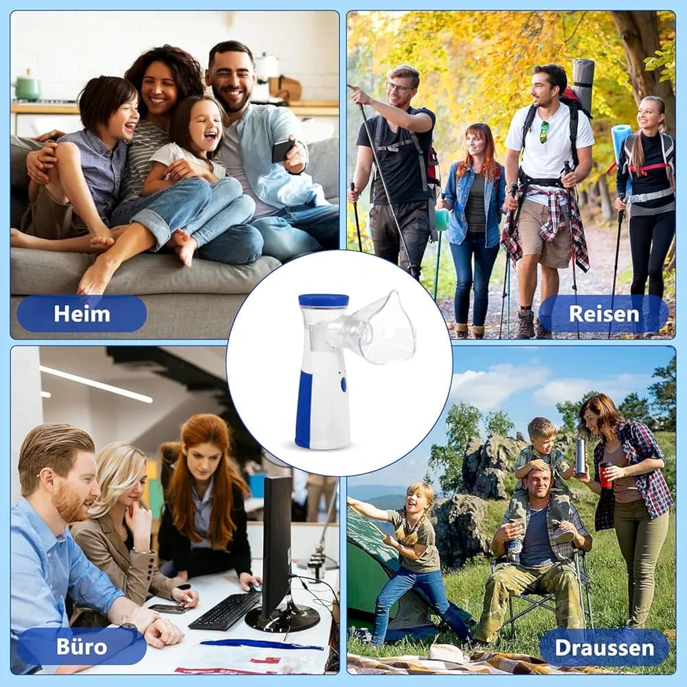 Mini Mesh Nebulizer Machine For kids and adults - Soundless Nebulizer for Effective Treatment - Handheld Rechargeable Portable Machine